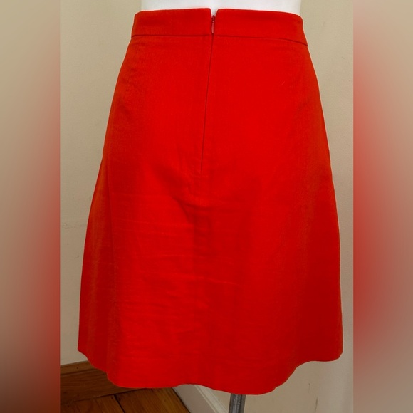 J Crew Red With Gold Sailor Buttons Sz 12. High waist. Zipper In Back. - Picture 6 of 10